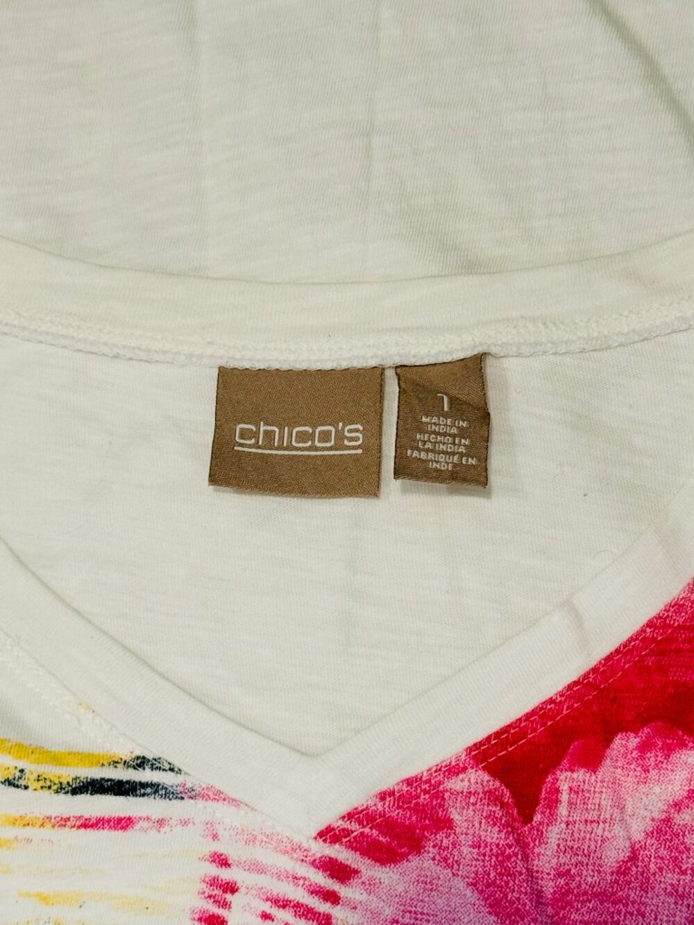Chico's Bright & Sparkly Beach Scene Short-Sleeve Tee - Picture 3 of 3